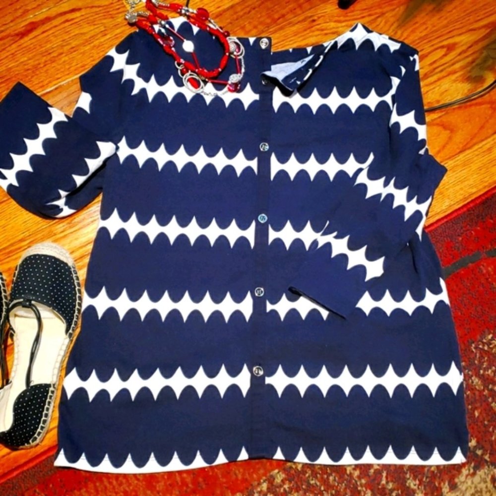 Talbots Button Blouse Euc Size Mp - image 1